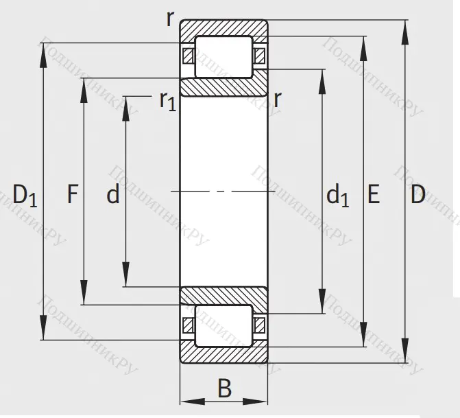 Роликовый цилиндрический подшипник NJ 2313 E XL TVP 2