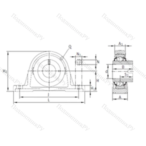 Подшипниковый узел шариковый радиальный RASEL 45