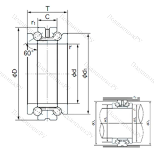 Подшипник шариковый упорно-радиальный 40TAD 20