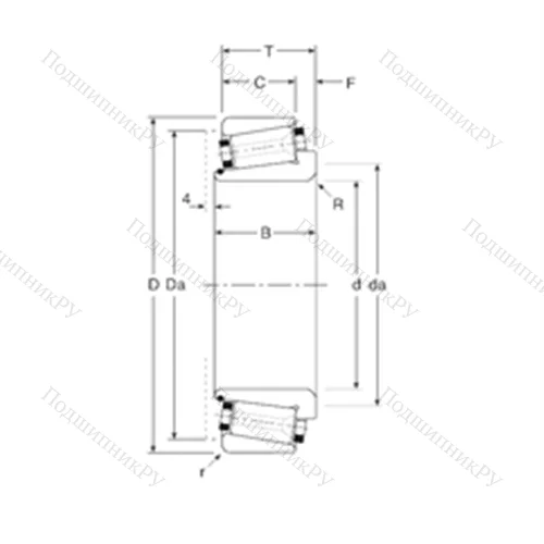 Подшипник роликовый радиально-упорный 206190X/206290 от производителя  Gamet