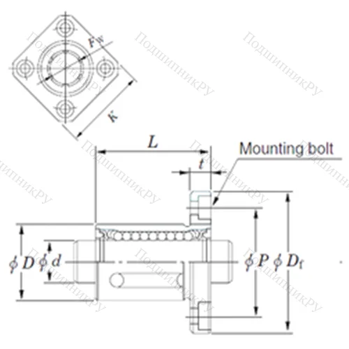 Подшипник шариковый линейный SDMK 8MG от производителя  KOYO