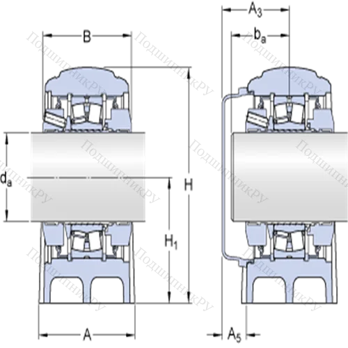 Стационарные роликоподшипниковые узлы (SKF ConCentra, для метрических валов) SYNT 50 FW