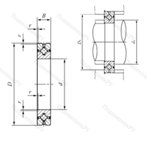 Подшипник роликовый упорно-радиальный с четырехточечным контактом CRBH 4010 A UU от производителя  IKO Подшипник роликовый упорно-радиальный с четырехточечным контактом CRBH 4010 A UU от производителя  IKO