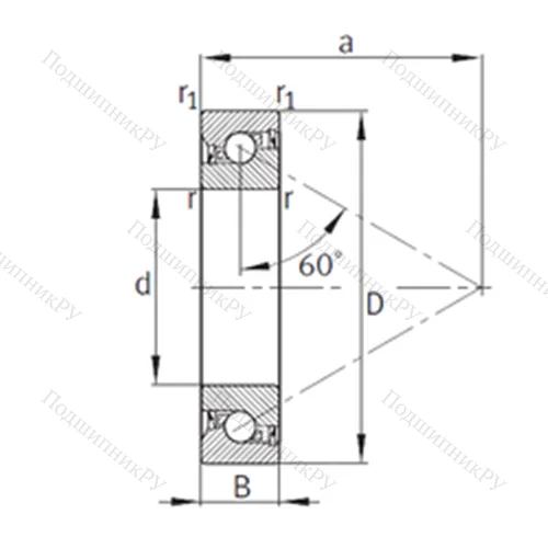 Подшипник шариковый упорно-радиальный 7602012-2RS-TVP