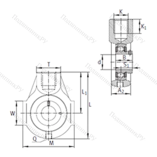 Подшипниковый узел шариковый радиальный PHEY 40