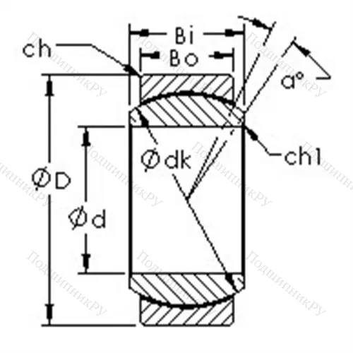Подшипник скольжения сферический GEBJ 10C от производителя  AST Подшипник скольжения сферический GEBJ 10C от производителя  AST