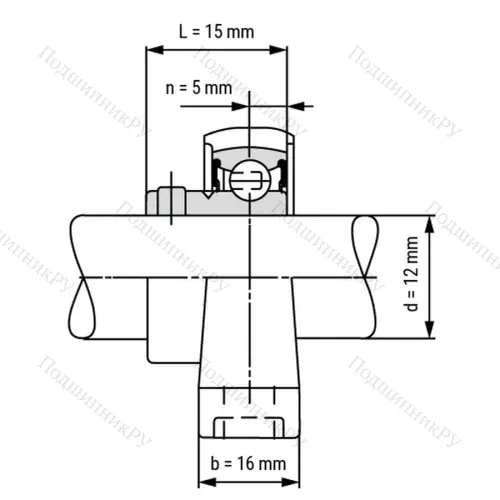 Подшипниковый узел SS-KP 001-ST - Вал: 12 мм от производителя  LPZ