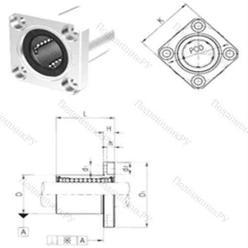 Подшипник шариковый линейный LMEK 12