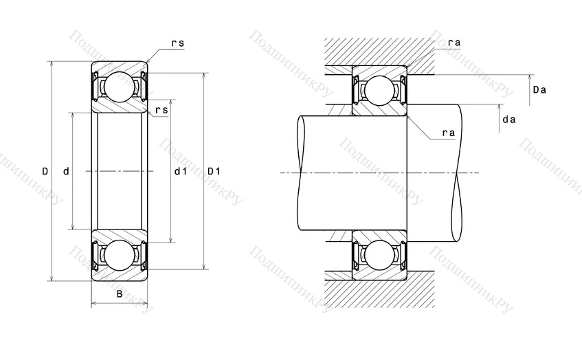 Высокотемпературный  подшипник 6205 FT 150ZZ