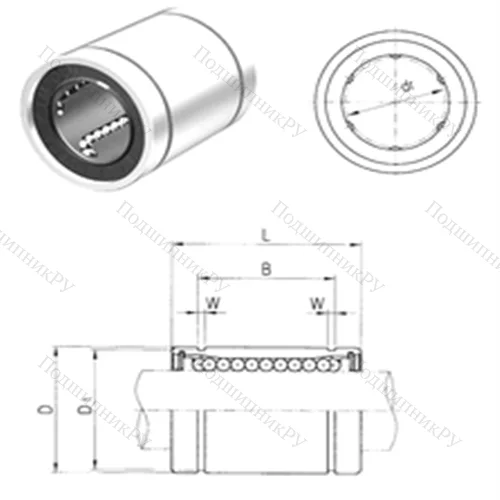 Подшипник шариковый линейный LME 12UU