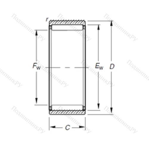 Подшипник игольчатый радиальный RNAO 25X 35X 26