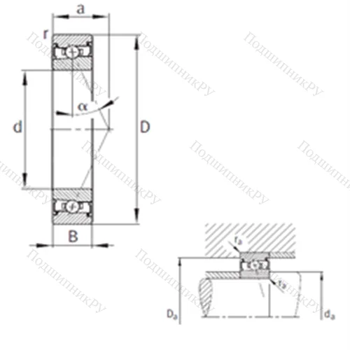 Подшипник шариковый радиально-упорный HSS 71913-E-T-P 4S