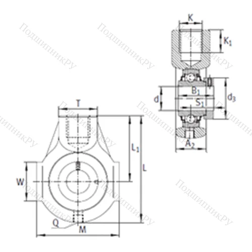 Подшипниковый узел шариковый радиальный RHE 35
