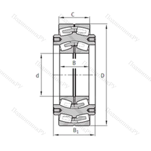 Подшипник роликовый радиальный самоцентрирующийся Z-531040.04.DRGL