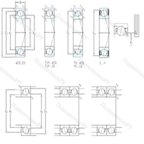 Подшипник шариковый радиально-упорный S 7008 ACE/HCP 4A от производителя  SKF