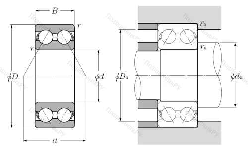 Двухрядный шариковый подшипник 5204 S от производителя  NTN