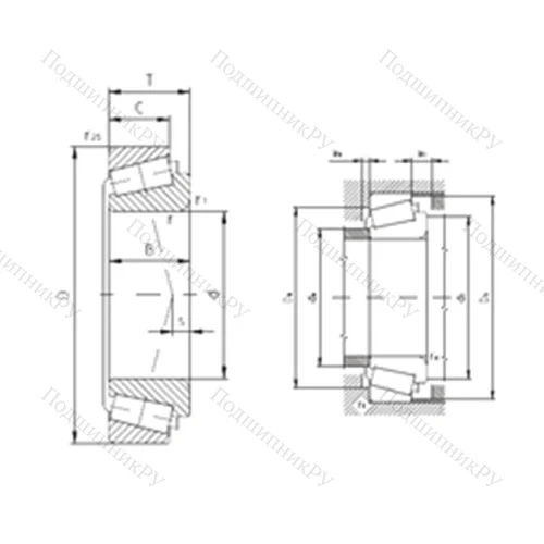 Подшипник роликовый радиально-упорный K-L 44643/K-L 44610