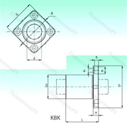 Подшипник шариковый линейный KBK 25-PP от производителя  NBS