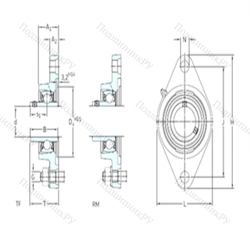 Подшипниковый узел шариковый радиальный FYT 2. TF