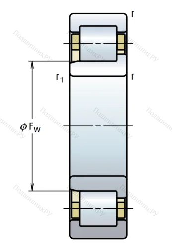 Роликовый цилиндрический подшипник NJ 312 EM C 3 от производителя  NSK