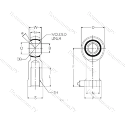Подшипник скольжения сферический RBM 5 от производителя  NMB
