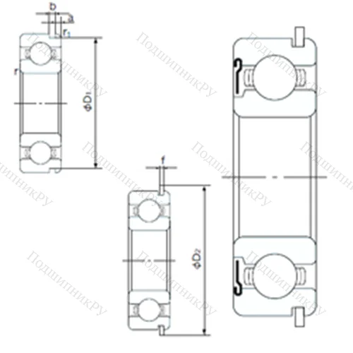 Подшипник шариковый радиальный 6920ZNR
