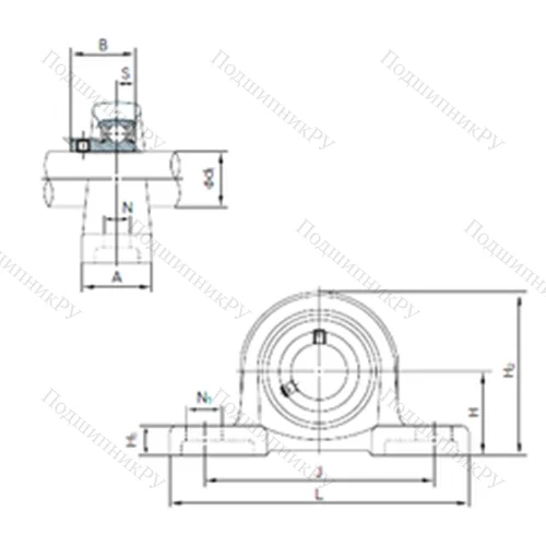 Подшипниковый узел шариковый радиальный BLLP 2J