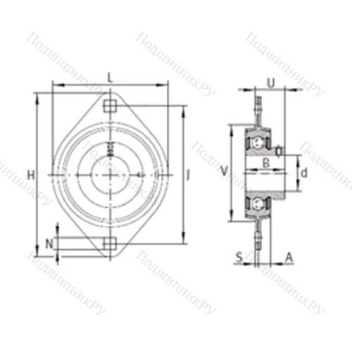 Подшипниковый узел шариковый радиальный RATY 15