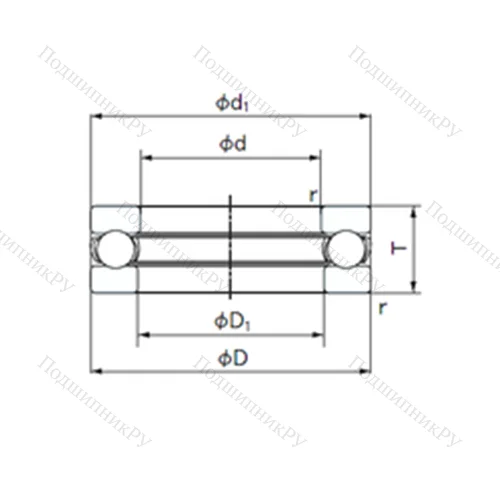 Подшипник шариковый упорный 3909 от производителя  NACHI Подшипник шариковый упорный 3909 от производителя  NACHI