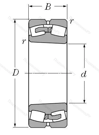 Сферический роликовый подшипник с конической посадкой на вал 113618 АМН (22318 KMBW 33)