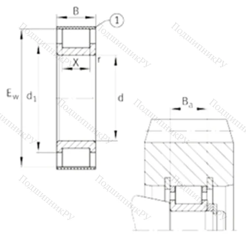 Подшипник роликовый радиальный RSL 182312-A от производителя  INA
