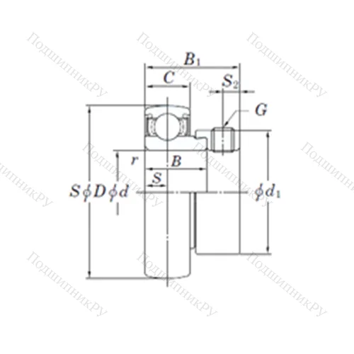 Подшипник шариковый радиальный SA 206-18 от производителя  KOYO