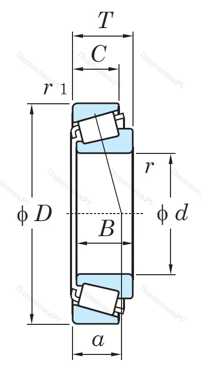 Конический роликовый подшипник HC 33210 JR