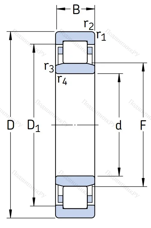Роликовый цилиндрический подшипник NU 326 ECM