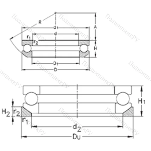 Подшипник шариковый упорный 53422-MP+U 422 от производителя  NKE
