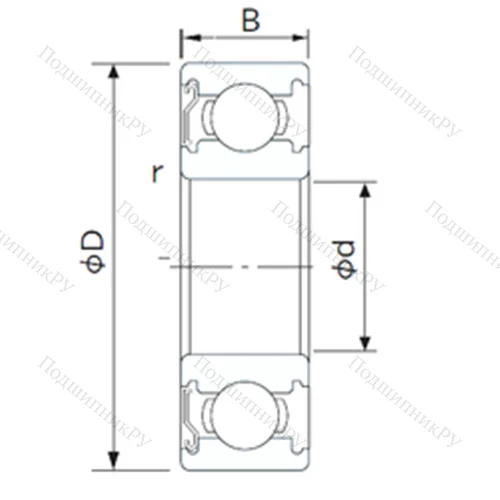 Подшипник шариковый радиальный 6322-Z от производителя  CYSD Подшипник шариковый радиальный 6322-Z от производителя  CYSD