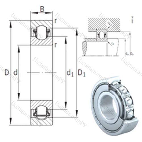 Подшипник с шариковыми роликами (ball roller) радиальный BXRE 212-2Z от производителя  INA