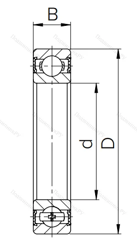Шариковый однорядный подшипник 180211 (6211 2RS)