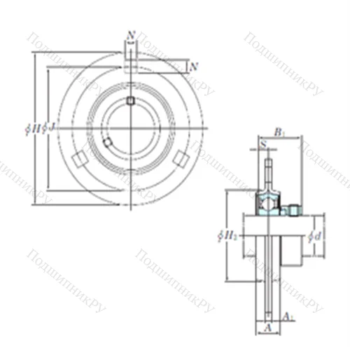 Подшипниковый узел шариковый радиальный SAPF 206