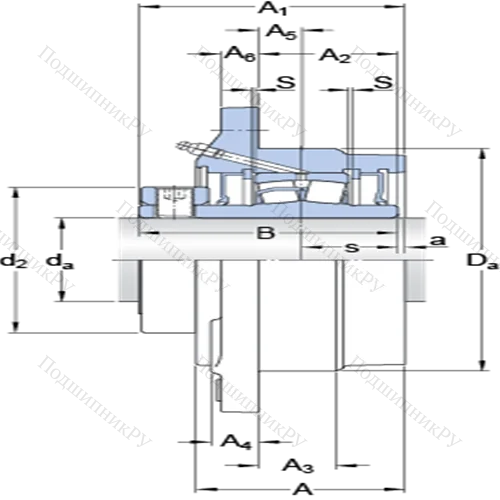 Фланцевые роликоподшипниковые узлы (стопорное кольцо и втулка, для дюймовых валов) FYRP 3
