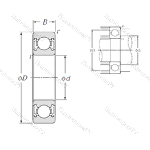 Подшипник шариковый радиальный 6322ZZ от производителя  NTN Подшипник шариковый радиальный 6322ZZ от производителя  NTN