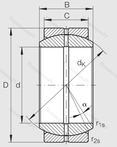 Шарнирный подшипник GE 80 DO HLN от производителя  ELGES Шарнирный подшипник GE 80 DO HLN от производителя  ELGES