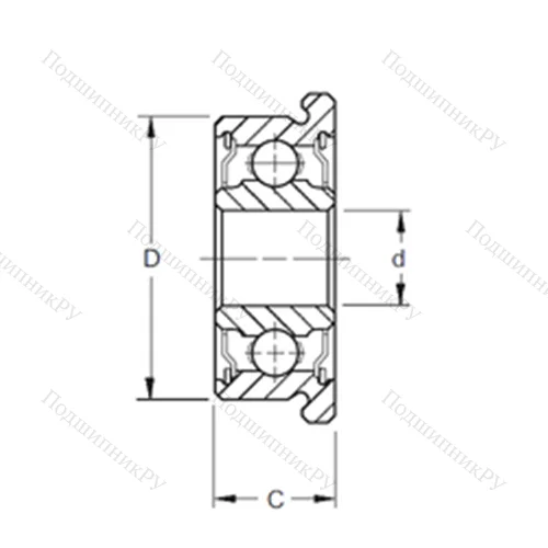Подшипник шариковый радиальный F 697-2RS от производителя  ZEN Подшипник шариковый радиальный F 697-2RS от производителя  ZEN