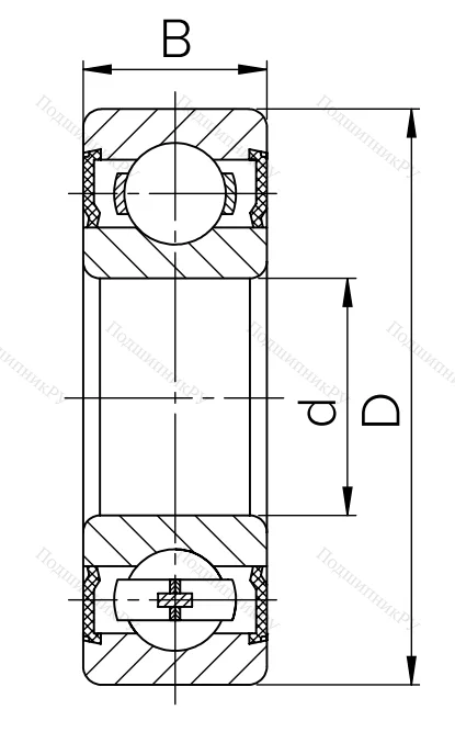 Миниатюрный шариковый подшипник 1000098 2RS  (619/8 2RS) в Иванове