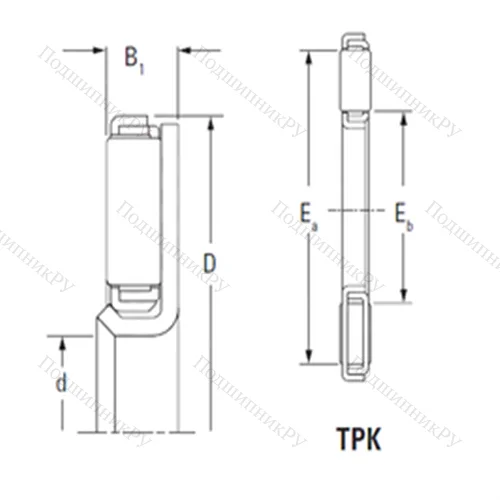 Подшипник игольчатый упорный TPK 1832L