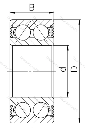 Радиально-упорный шариковый подшипник 3056208 2RS (3208 2RS) в Иванове