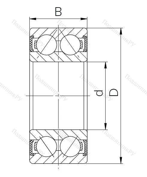 Радиально-упорный шариковый подшипник 3056305 2RS (3305 2RS) в Иванове