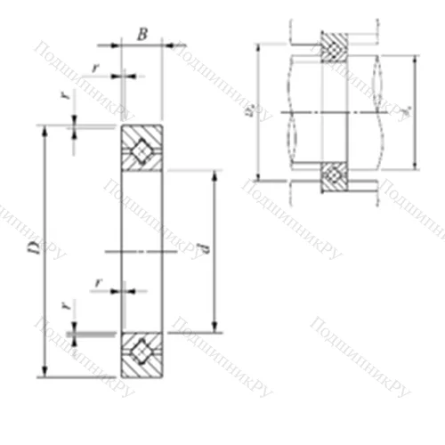 Подшипник роликовый упорно-радиальный с четырехточечным контактом CRBT 505 A