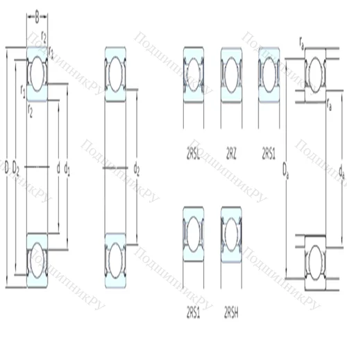 Подшипник шариковый радиальный 628-2RZ от производителя  SKF Подшипник шариковый радиальный 628-2RZ от производителя  SKF