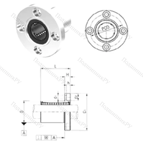 Подшипник шариковый линейный LMF 12UU